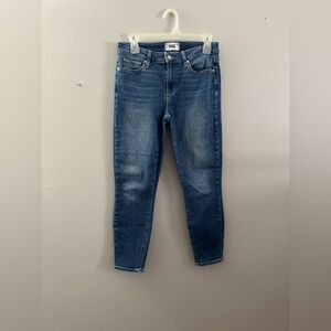 PAIGE Ankle-Length Cropped Blue Jeans‎